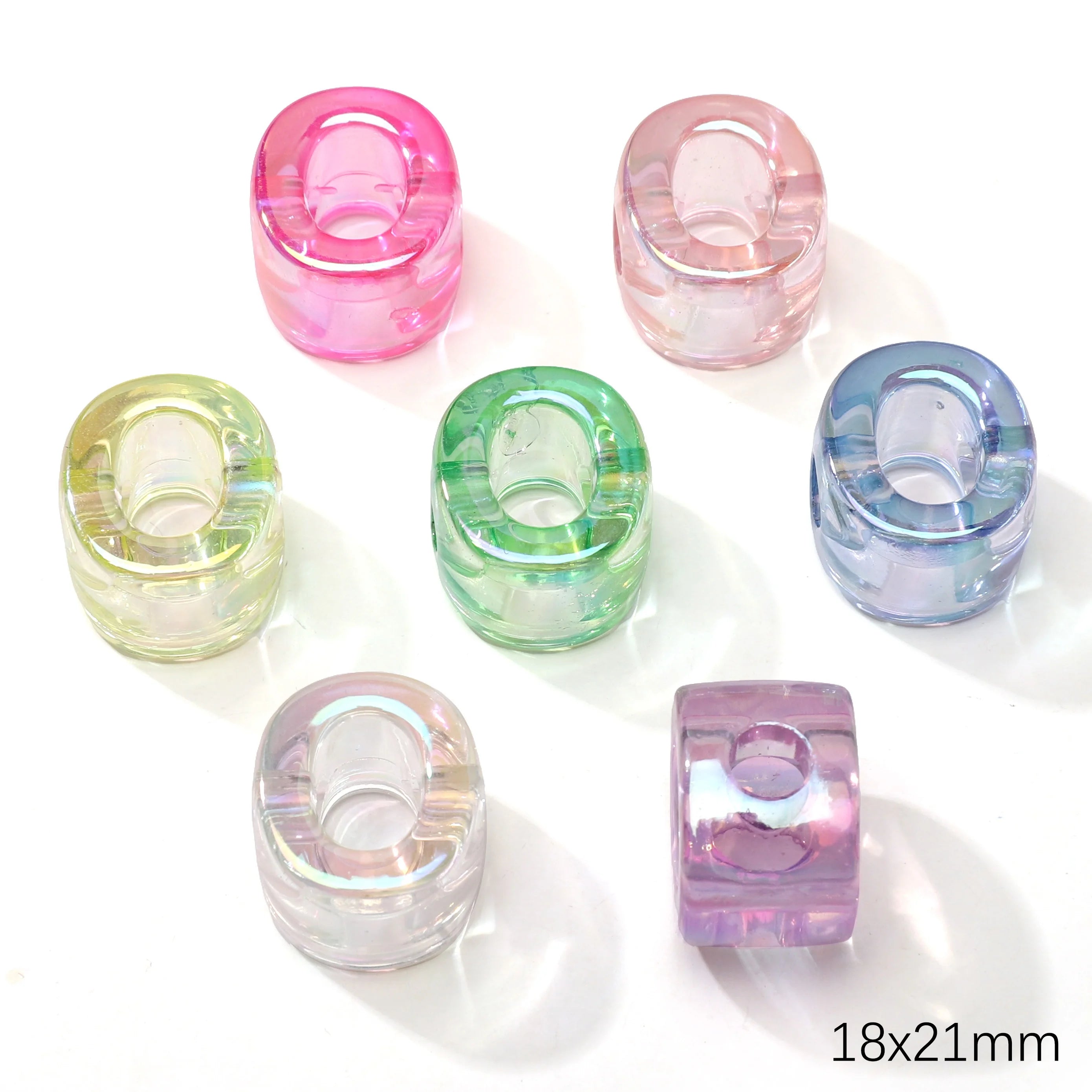 Mixed Color Acrylic Letter Beads – 5PCS Clear Spacer Beads for Jewelry & DIY Crafts