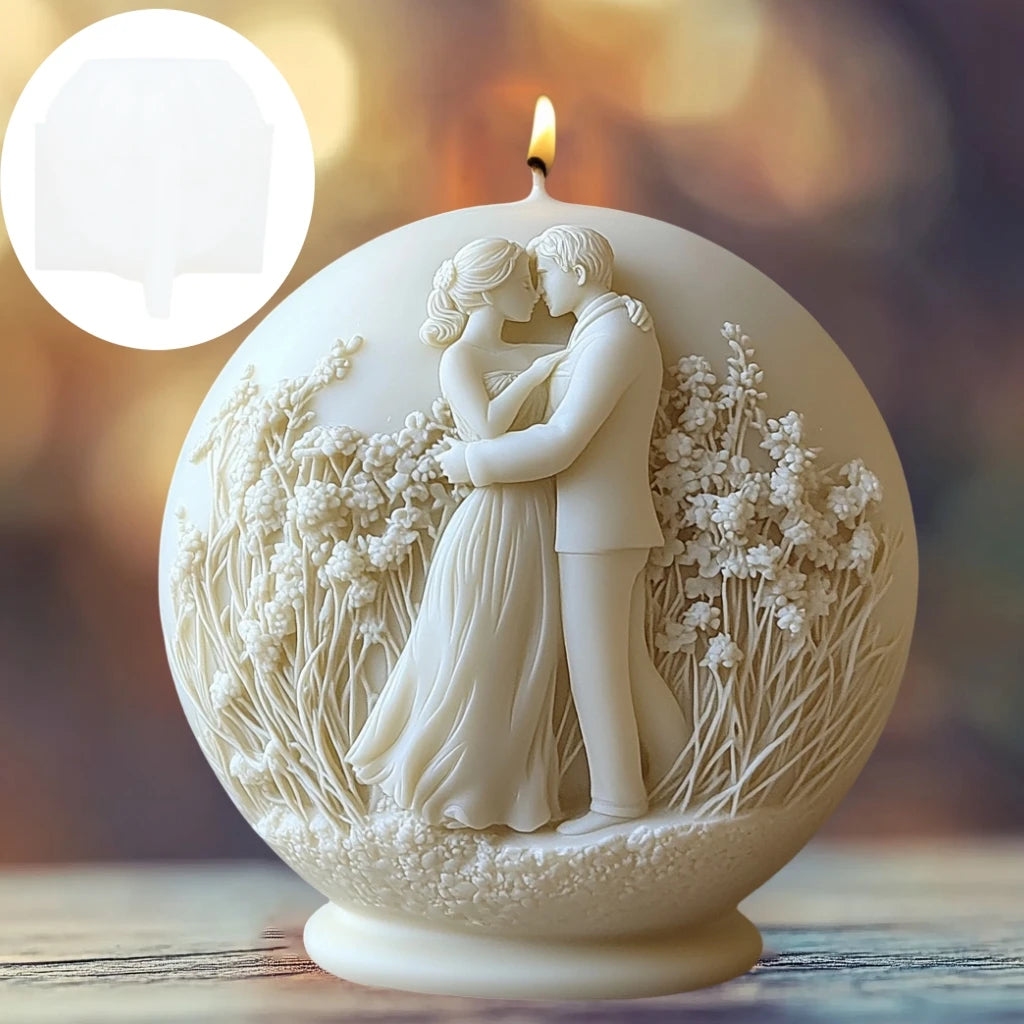 Couple Embossed Spherical Candle Mold
