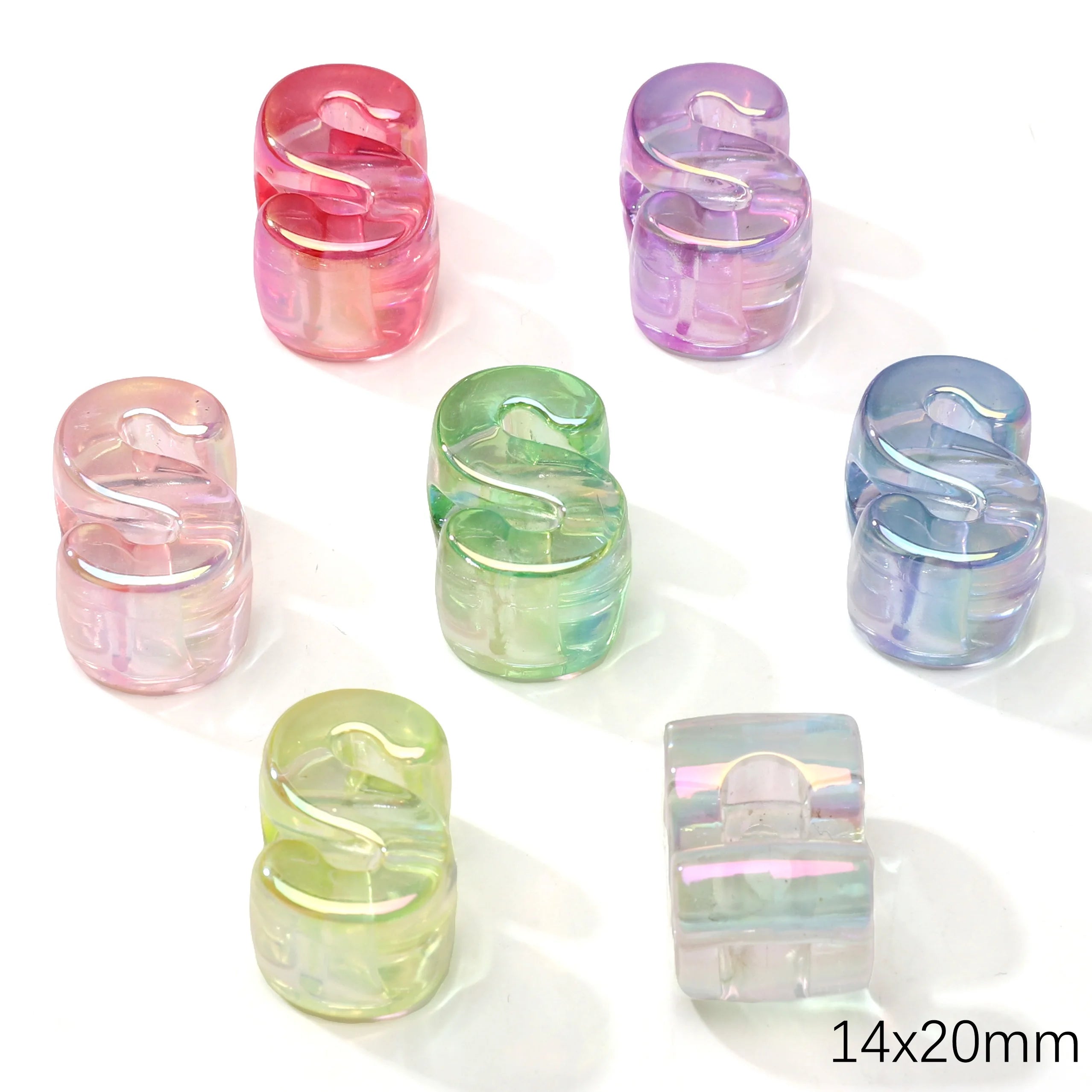 Mixed Color Acrylic Letter Beads – 5PCS Clear Spacer Beads for Jewelry & DIY Crafts