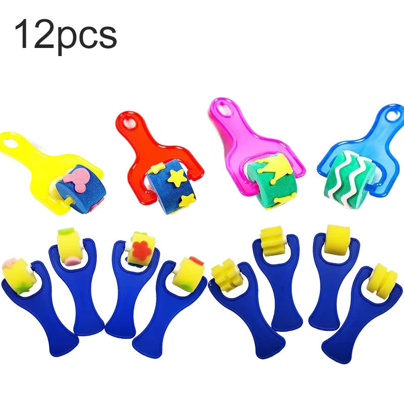 Painting Sponge Brush Set – Kids’ Art Tools for DIY Crafts & Drawing