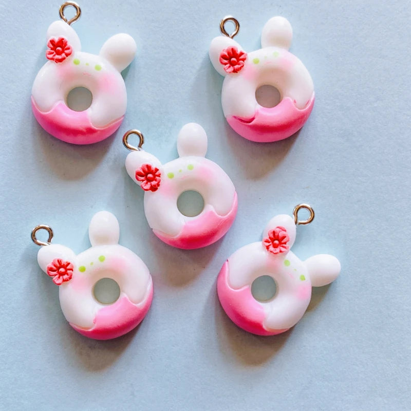 Cat Bread Flower Resin Charms – 10PCS DIY Pendants for Jewelry & Crafts