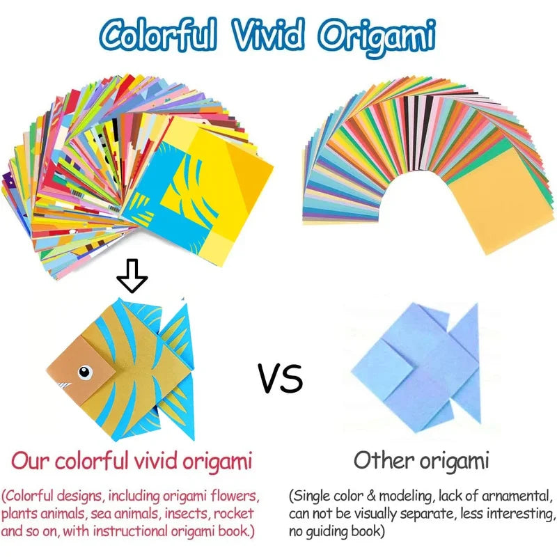 Origami Paper Folding Kit – 30/96 Sheets with Instruction Book for Kids & Beginners