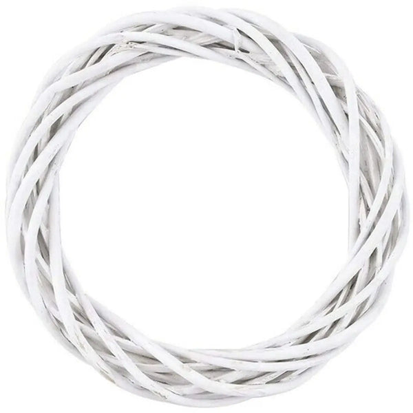 White Rattan Wreath – Blank Vine Garland Ring for Wedding & Christmas Decoration