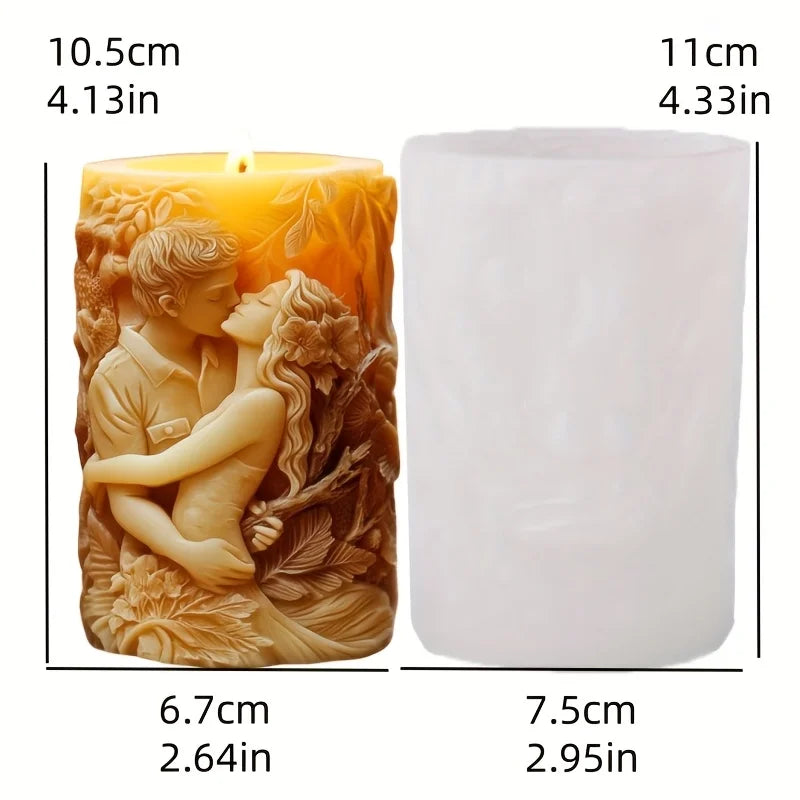 Couple Embossed Spherical Candle Mold