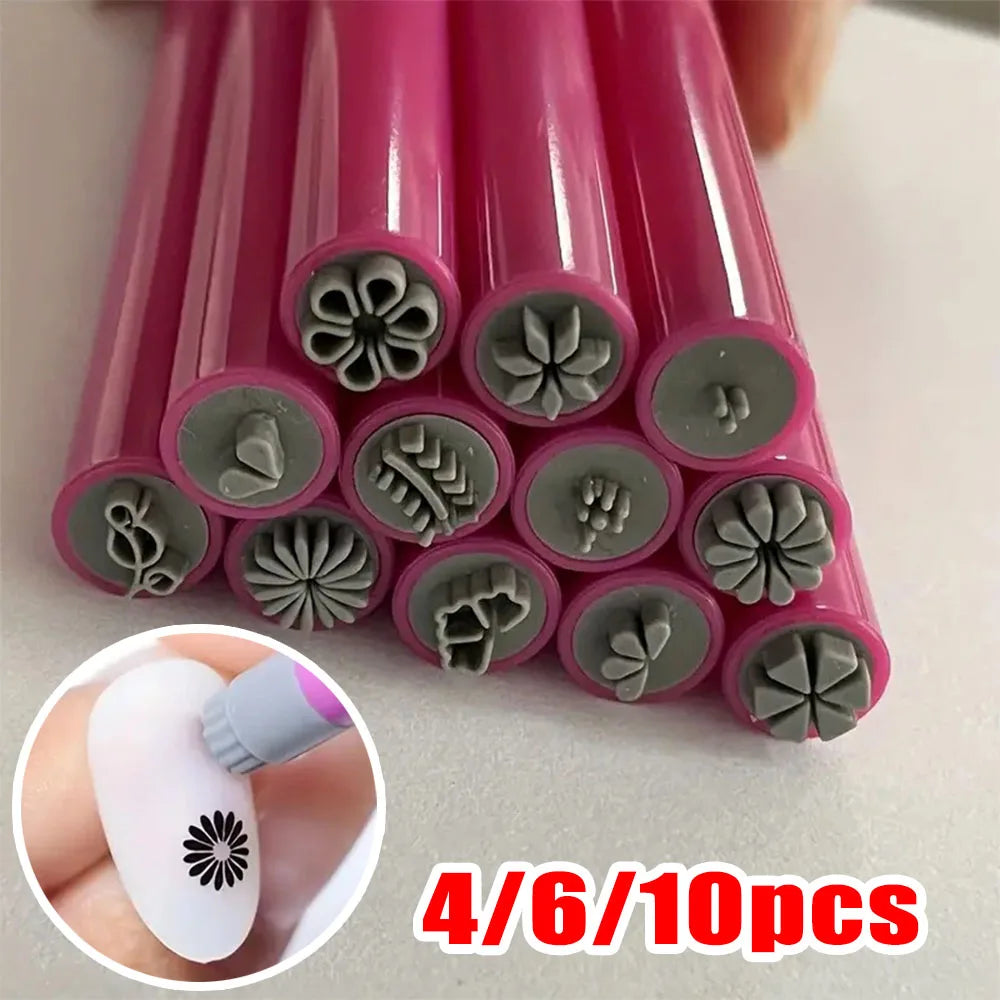 Nail Art Stamp Pen Set – 4/6/10pcs Painting & Dotting Tools