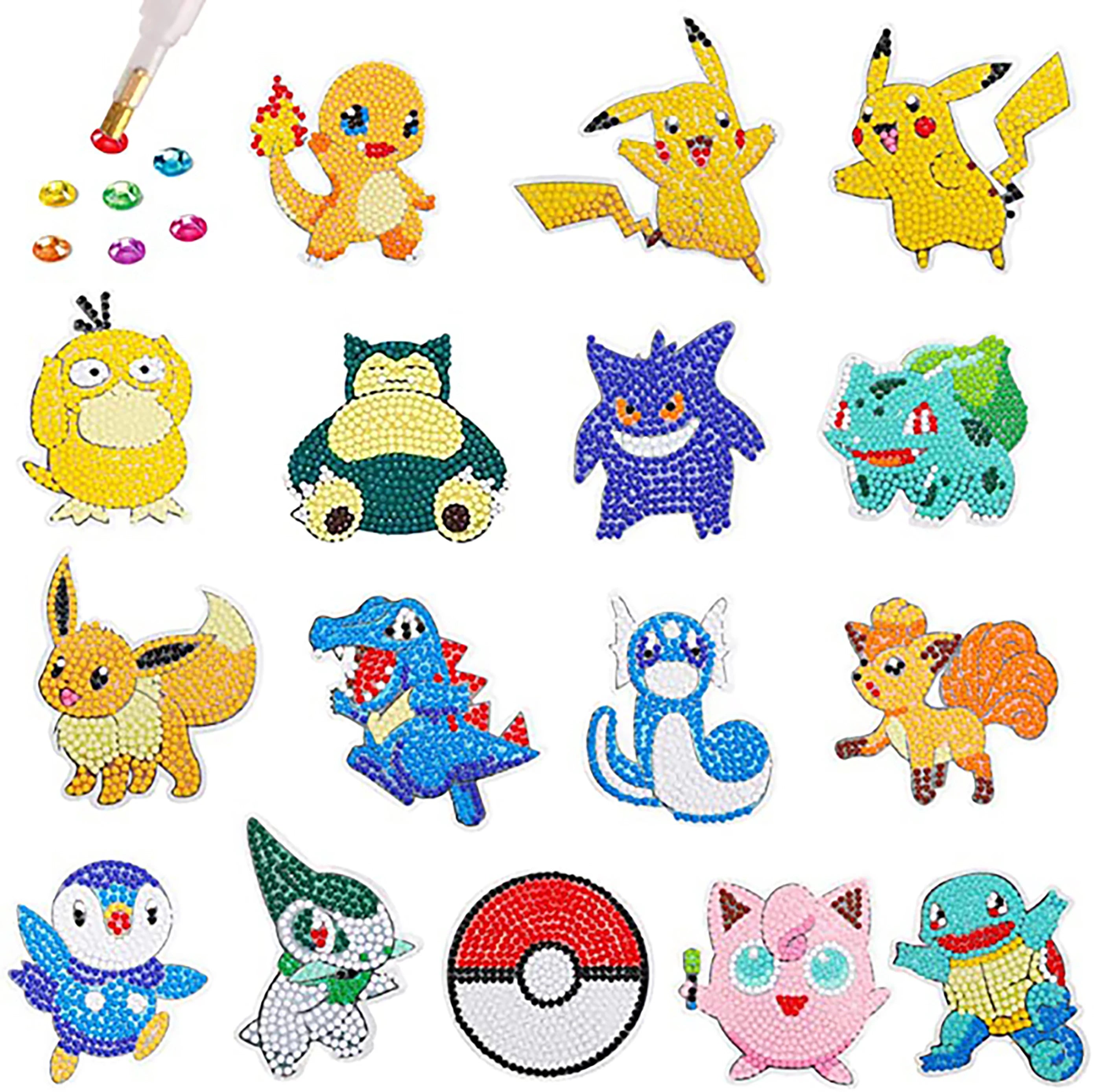 Pokémon Diamond Painting Stickers & Cartoon Crystal Art Craft Set