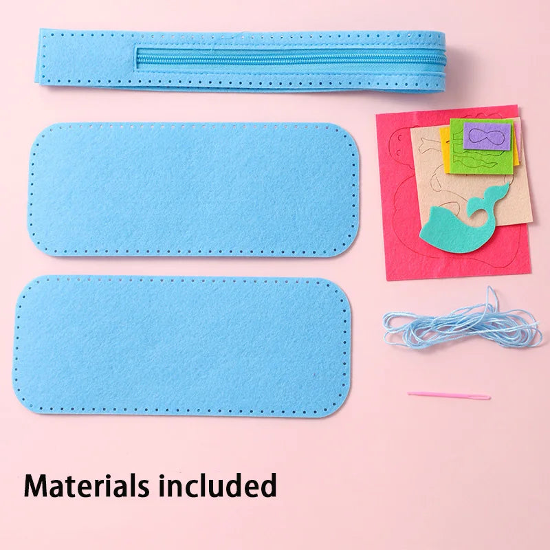DIY Sewing Stationery Bag Kit – Non-Woven Craft Set for Kids