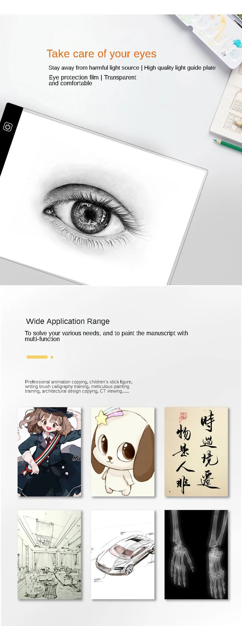 LED Drawing Copy Pad – 3-Level Dimming Art Board