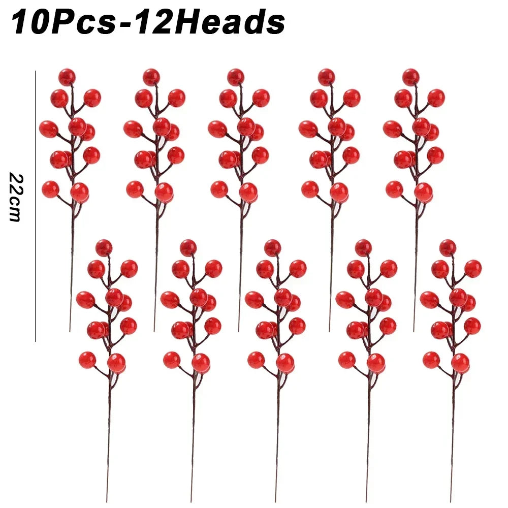 Artificial Holly Berry Stems – Christmas Décor