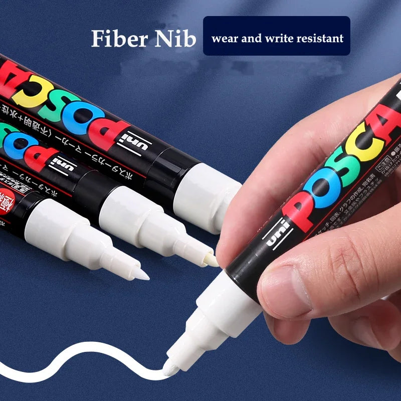 🎨 UNI POSCA Acrylic Paint Marker Set – PC-1M / PC-3M / PC-5M Quick-Dry Permanent Paint Pens