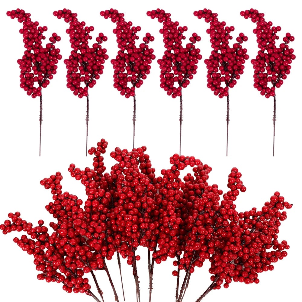 Artificial Red Berry Stems – Christmas Decoration & DIY Craft Supplies