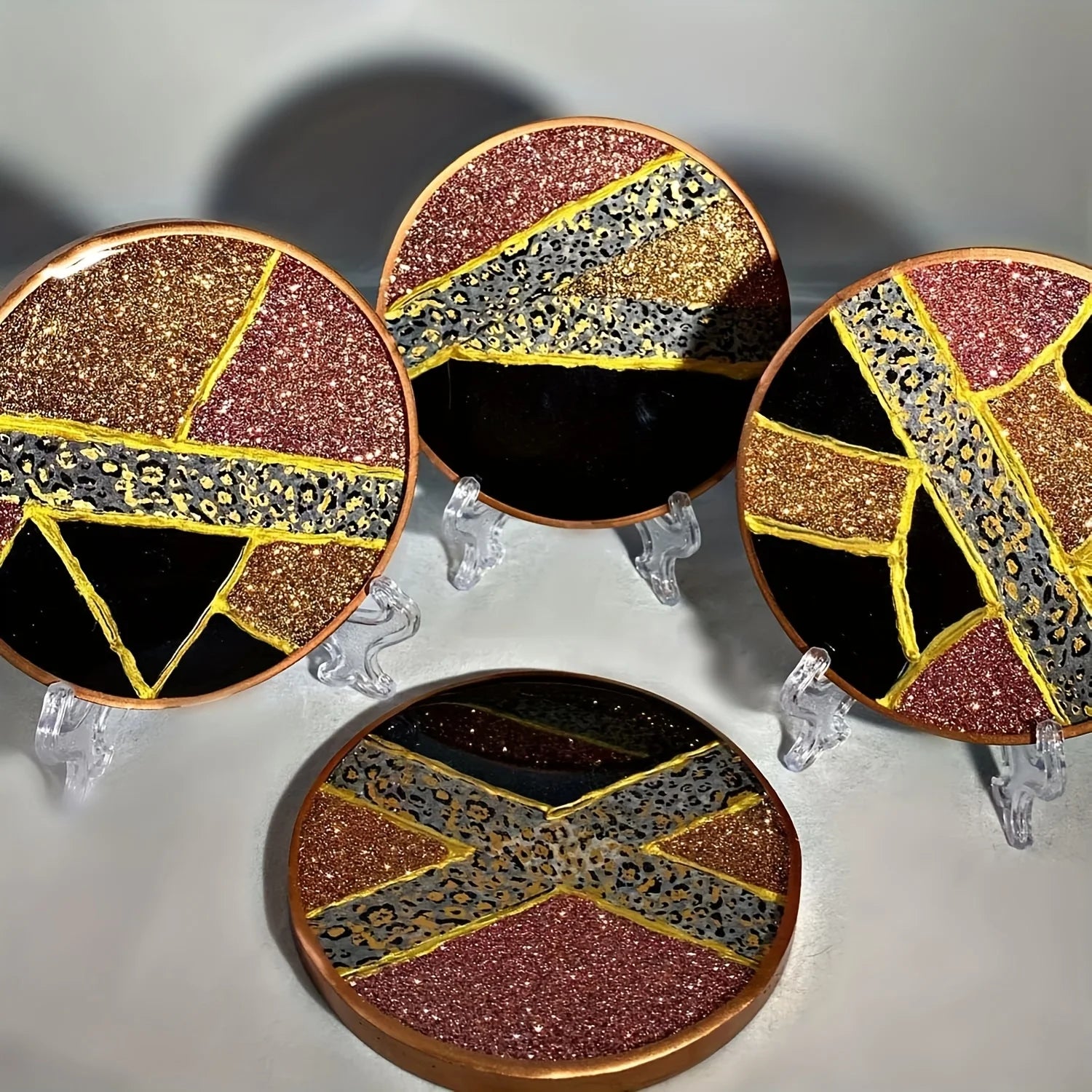 4-Piece Agate Crystal Resin Coaster Mold Set