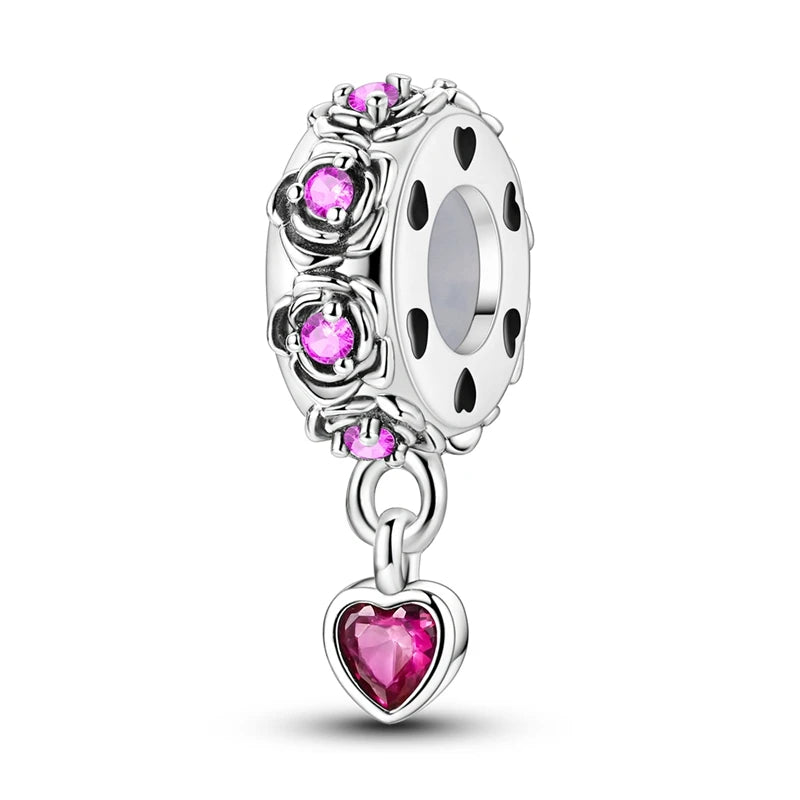 925 Sterling Silver Pink Ballet Girl Pendant – DIY Jewelry Charm for Bracelet & Necklace