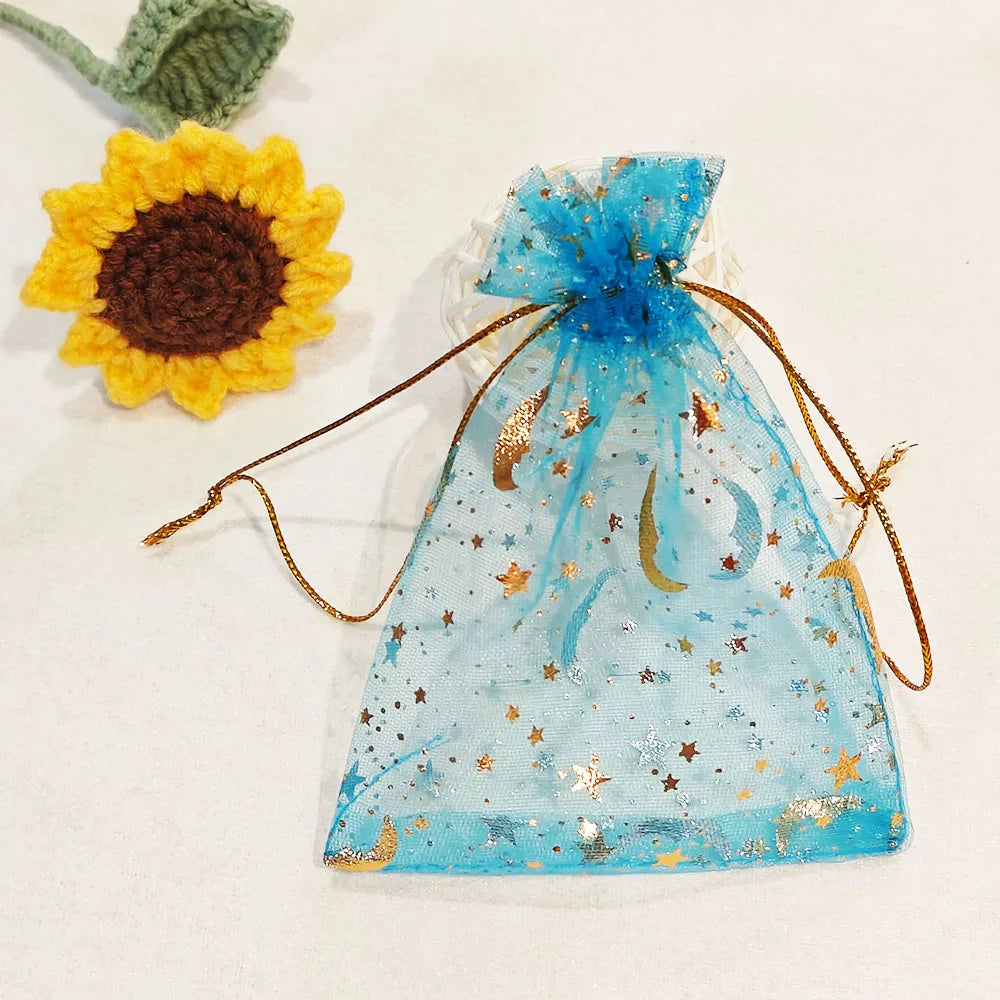 Multicolor Moon Star Organza Pouches – Jewelry & Candy Bags