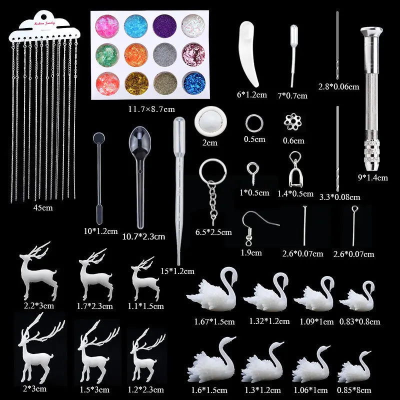 16-Style Epoxy Resin Mold Kit – Silicone Jewelry Casting Set for DIY Earrings