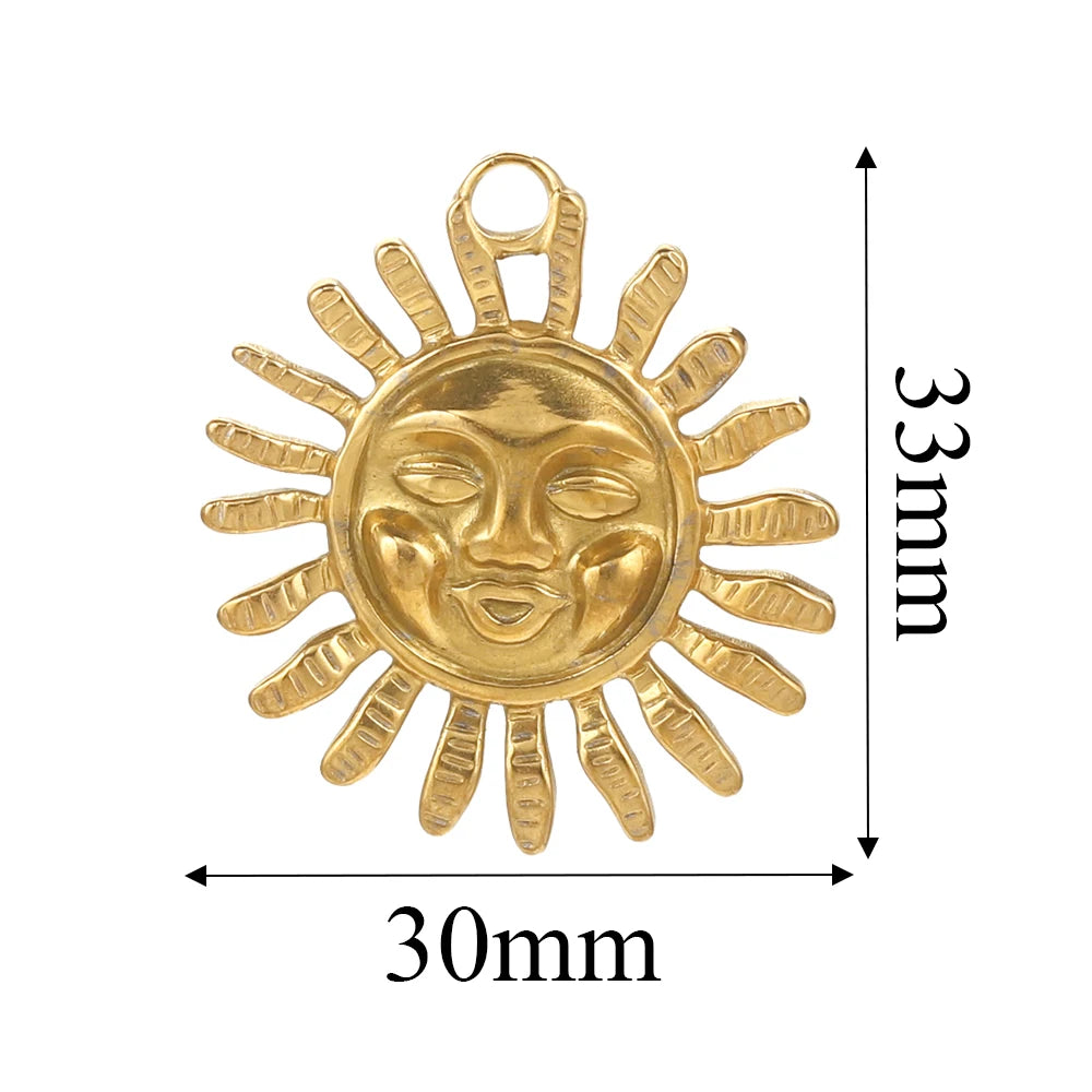 5PCS Gold Stainless Steel Charms – DIY Jewelry Pendants & Accessories