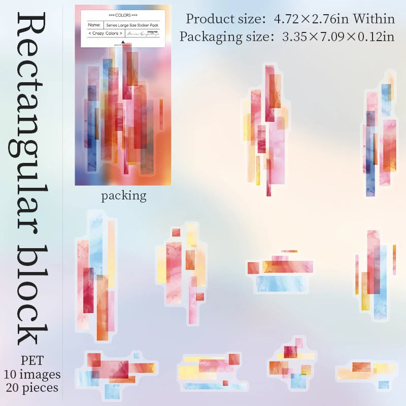 Watercolor Cartoon Stickers – 20PCS Aesthetic Scrapbook & Journal Label Set