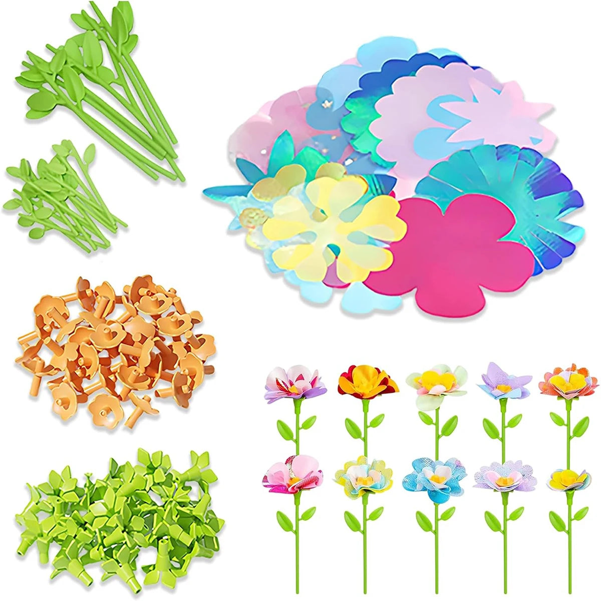 Fabric Flower DIY Craft Kit – Handmade Bouquets for Kids’ Toys & Gifts