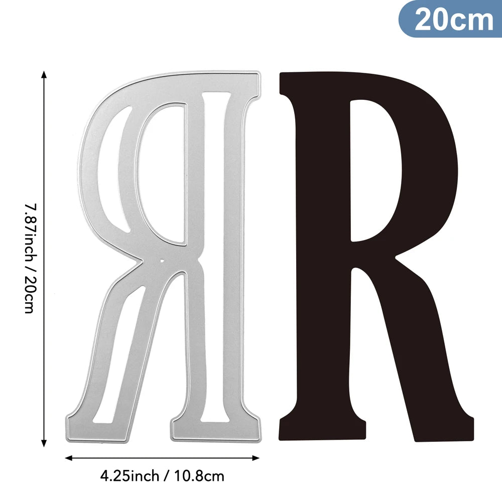 20cm A–Z Metal Letter Cutting Dies – 26 Capital Alphabets for DIY Crafts