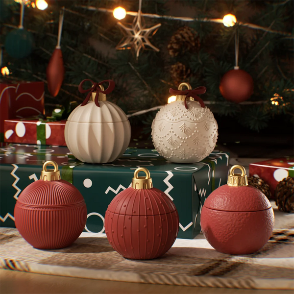 Twinkle Bauble Candle Jar Silicone Mold – 4oz Concrete Jesmonite Mold for DIY Candle Making & Christmas Home Décor
