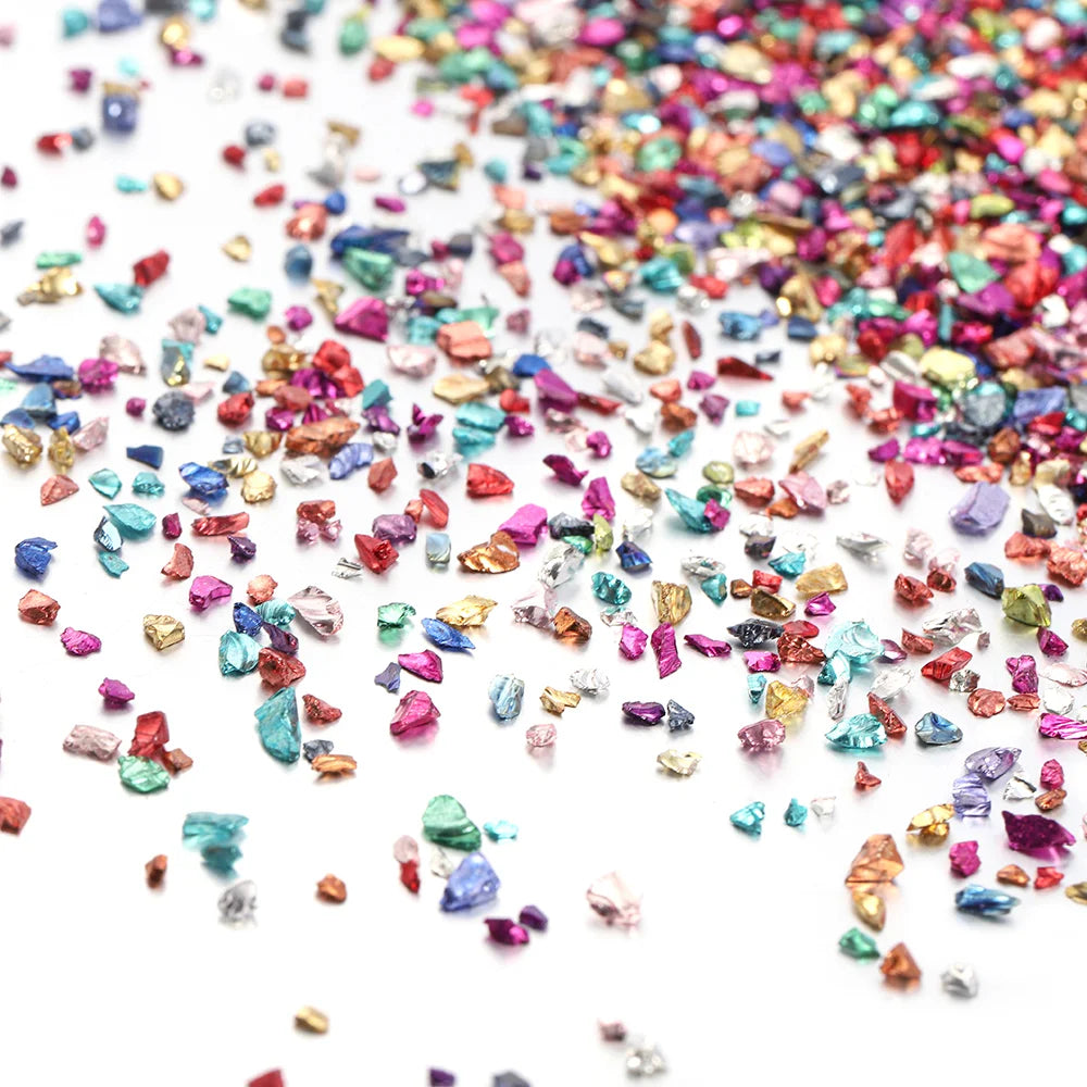 30g Crushed Glass Stones – Irregular Resin Fillers for DIY Epoxy Crafts & Nail Art