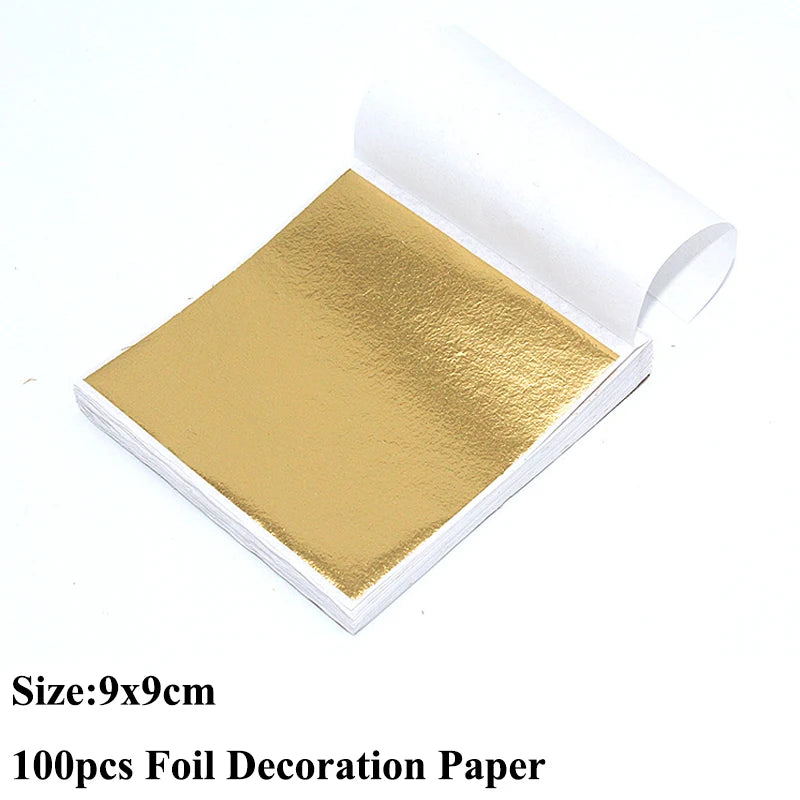 100PCS Gold Silver Copper Foil Leaf Flakes – DIY Resin, Candle & Art Decor