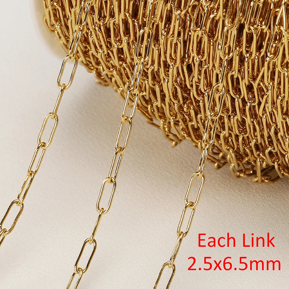 No Fade Stainless Steel Chain – 2M Gold Chain for DIY Jewelry Making