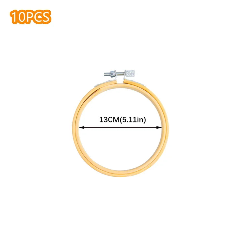 10pcs Bamboo Embroidery Hoops Frame Set