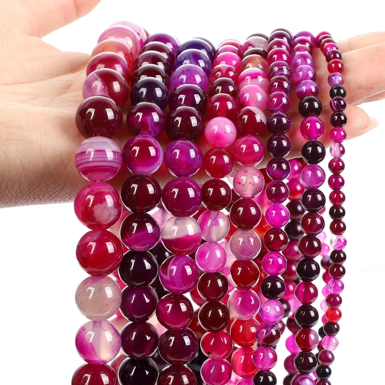 Purple Natural Stone Beads – Amethyst, Agate & Tourmaline for DIY Jewelry