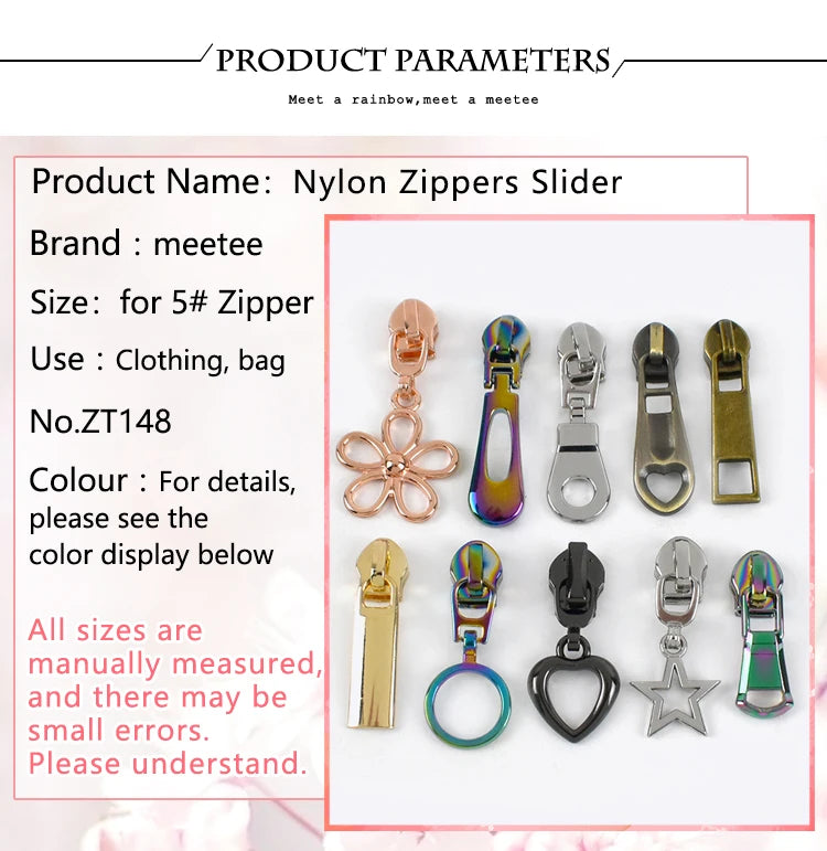 #5 Nylon Zipper Sliders – Replacement Pullers for Bags, Jackets & Sewing Repair (10/30PCS)