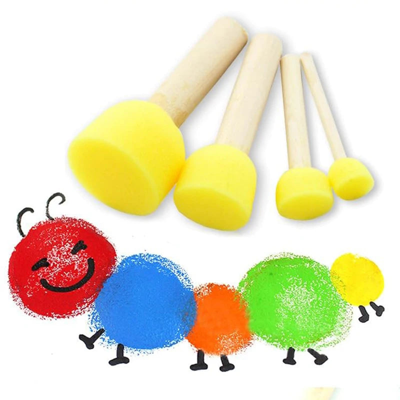 Painting Sponge Brush Set – Kids’ Art Tools for DIY Crafts & Drawing