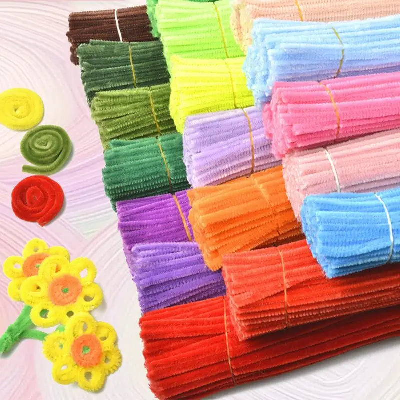 100pcs Chenille Stems – DIY Craft Pipe Cleaners for Kids