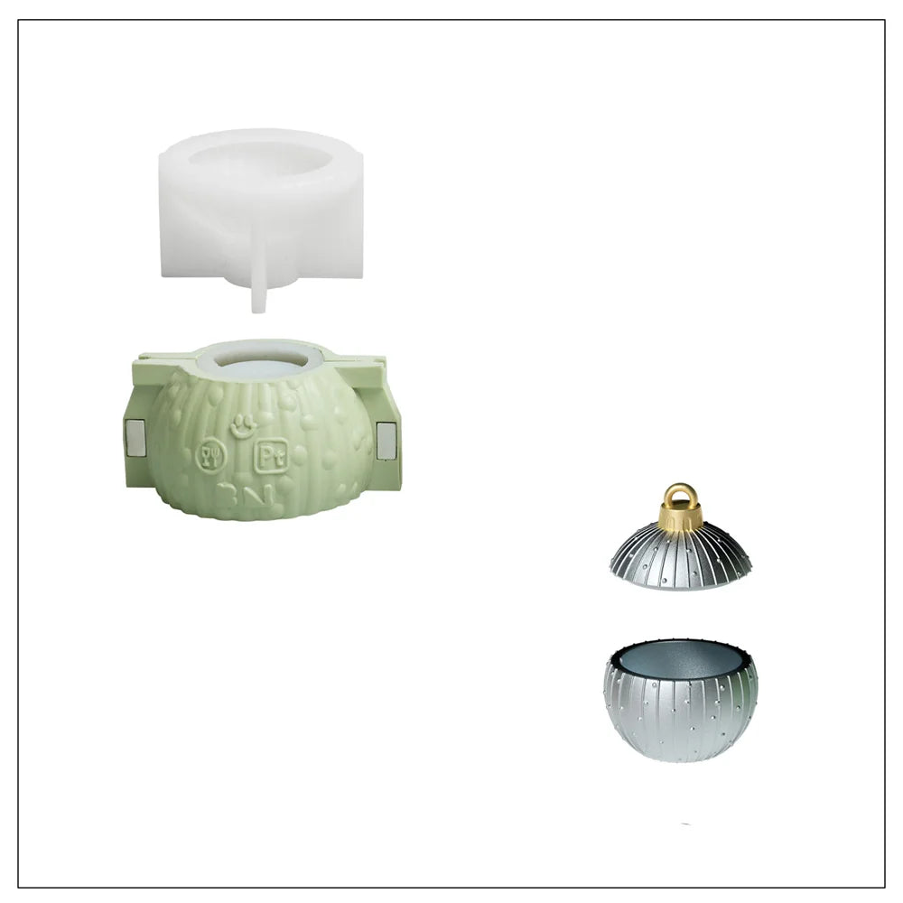 Twinkle Bauble Candle Jar Silicone Mold – 4oz Concrete Jesmonite Mold for DIY Candle Making & Christmas Home Décor