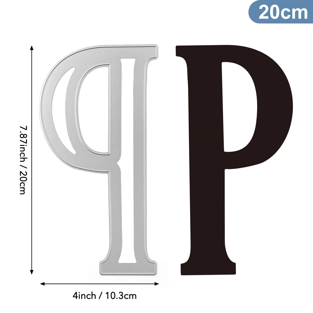 20cm A–Z Metal Letter Cutting Dies – 26 Capital Alphabets for DIY Crafts