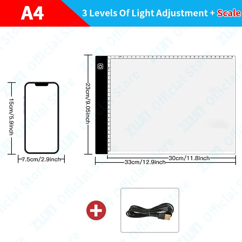 LED Drawing Copy Pad – 3-Level Dimming Art Board