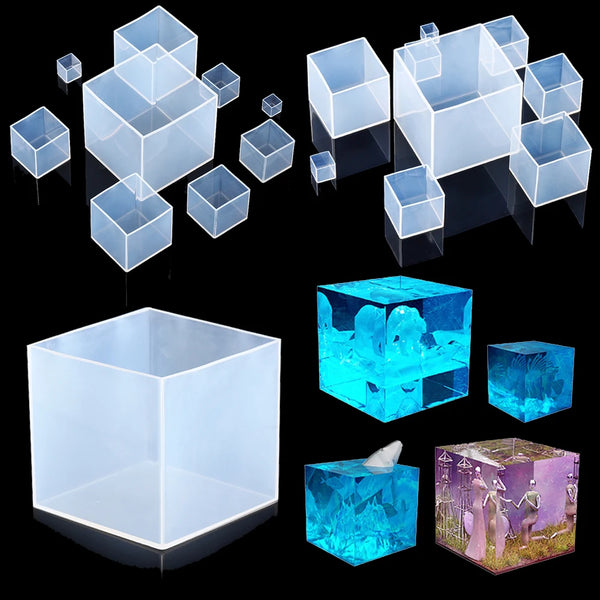 Clear Square Epoxy Mold – Large Silicone Cube Molds for Resin Casting & DIY Crafts