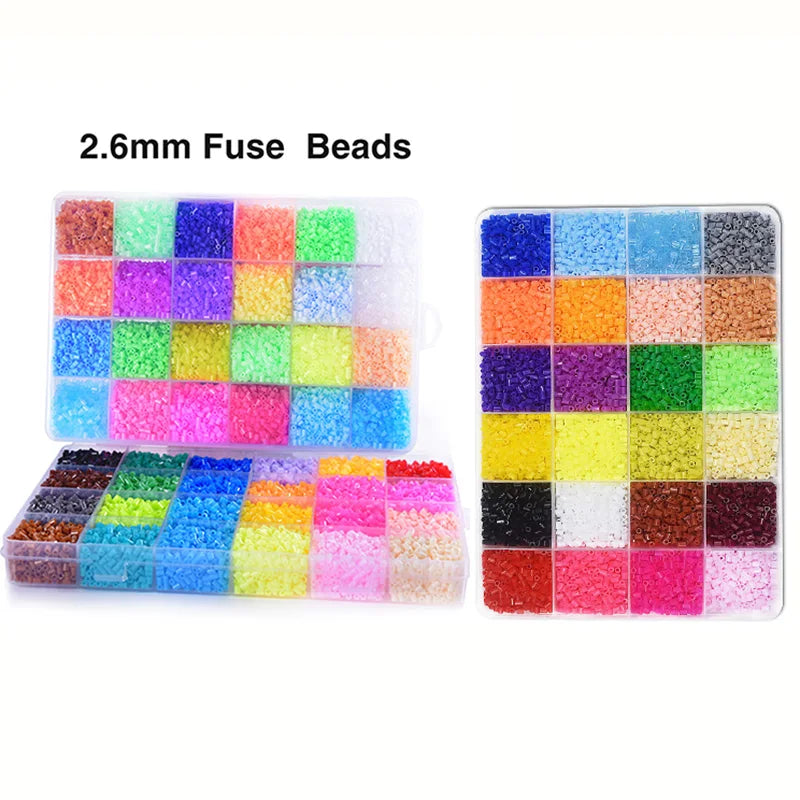 Hama Beads – 5mm/2.6mm 24/48/72 Color Fuse Beads for DIY Crafts & Educational Toys