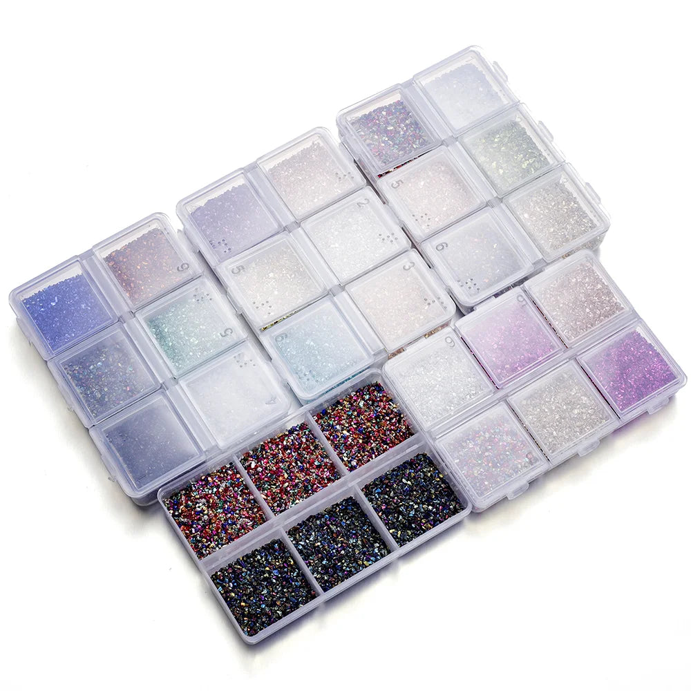 30g Crushed Glass Stones – Irregular Resin Fillers for DIY Epoxy Crafts & Nail Art