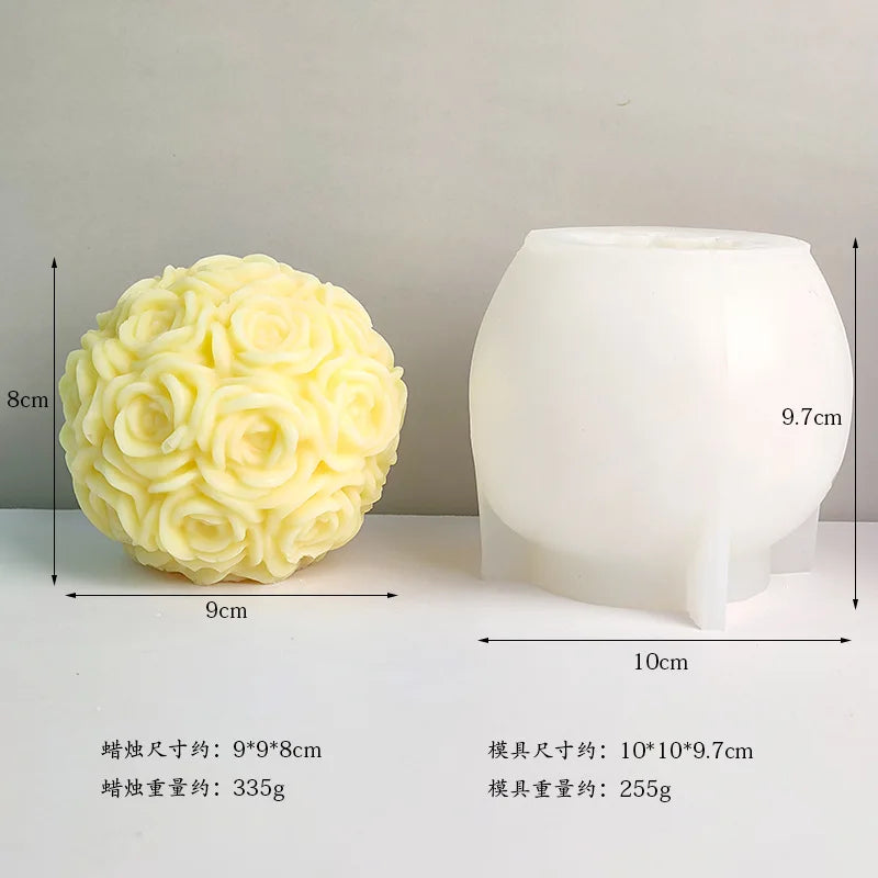 Peony & Rose Silicone Mold – DIY Candle, Soap & Cake Mold