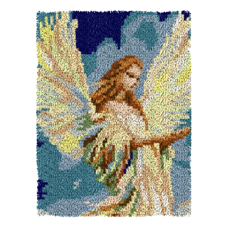 Flower Latch Hook Kit – DIY Embroidery Rug & Pillow Craft Set