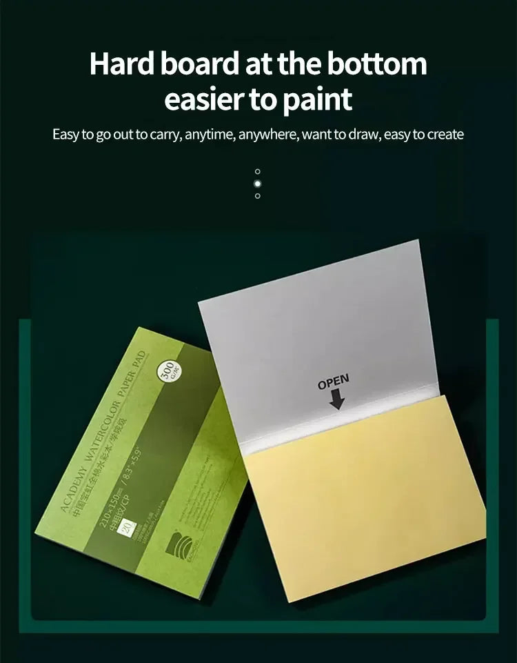 100% Cotton Watercolor Paper Pad – 20 Sheets, 200gsm/300gsm