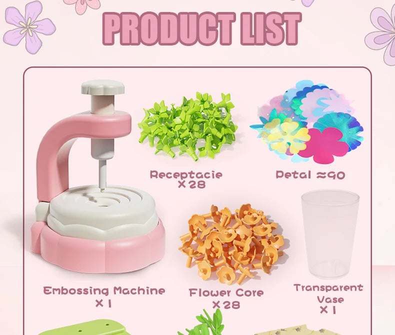 Fabric Flower DIY Craft Kit – Handmade Bouquets for Kids’ Toys & Gifts