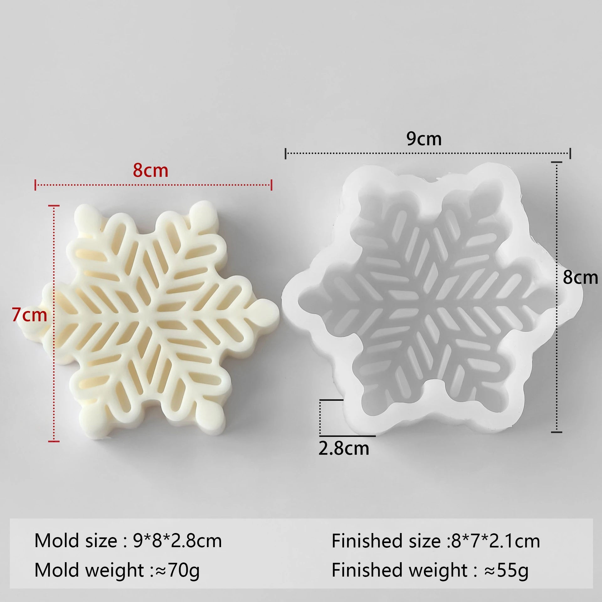 ❄️ Snowflake Candle Silicone Mold – DIY Christmas Soap, Wax Melt, Aroma Stone & Handmade Holiday Decor Gift