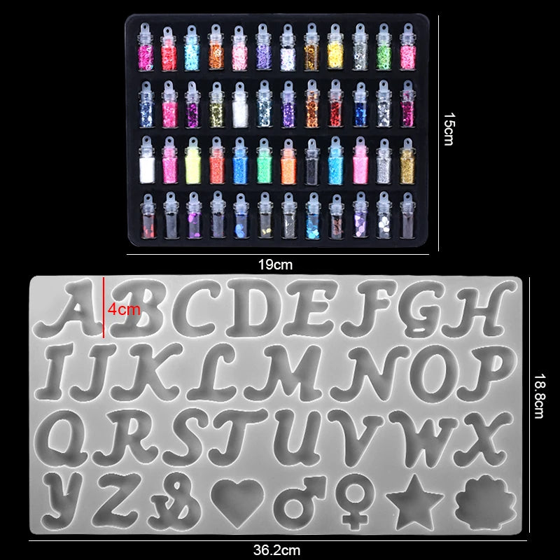 16-Style Epoxy Resin Mold Kit – Silicone Jewelry Casting Set for DIY Earrings