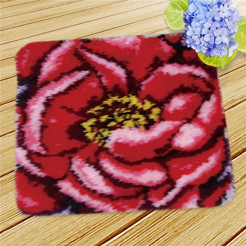 Flower Latch Hook Kit – DIY Embroidery Rug & Pillow Craft Set