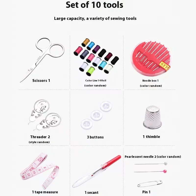 10 Needle Portable Sewing Kit Mini Travel Household Sewing Box Set Storage Bags Organizer Home Tools Accessories