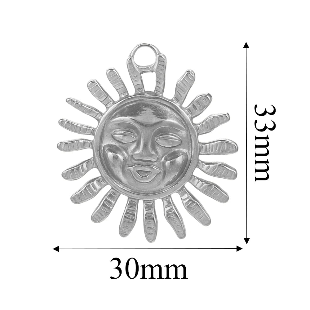 5PCS Gold Stainless Steel Charms – DIY Jewelry Pendants & Accessories