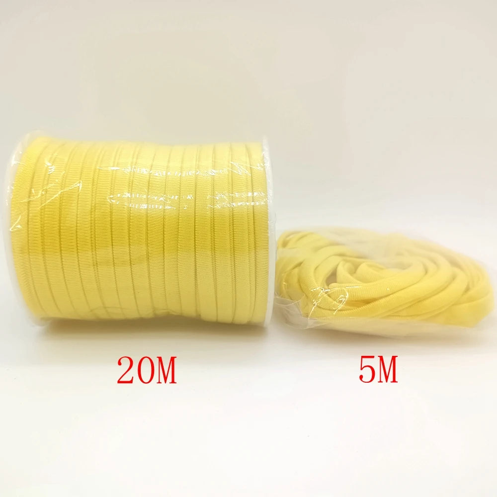 5mm Elastane Cord – Plain Color Hollow Stitched Elastic Band (46 Colors)