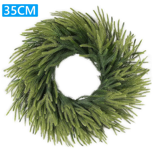 Norfolk Pine Wreath – Artificial Pine Cone & Flower Garland for Christmas & Weddings