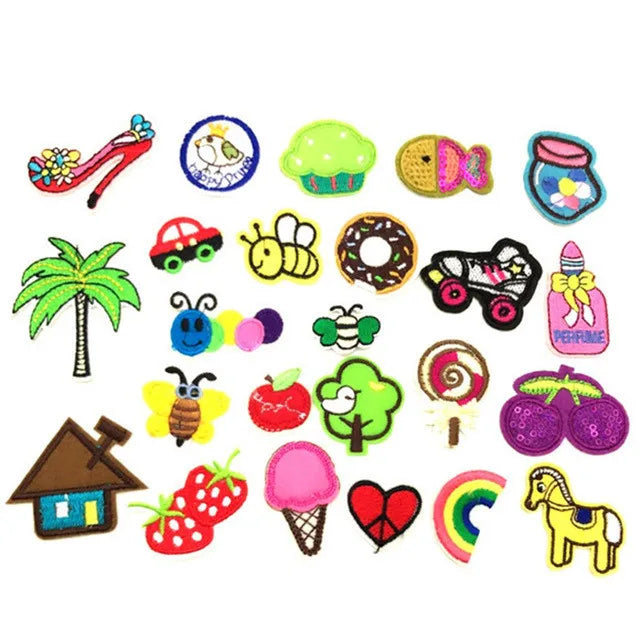 Random Mix Embroidered Iron-On Patches – DIY Clothing & Jeans Applique